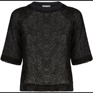 SALE! Reiss Marie Black Sheer Top Nineteen Seventy One Size 6